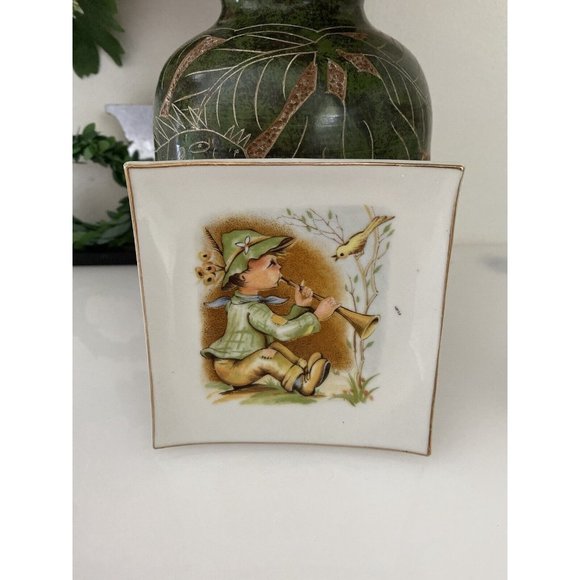 Vintage Hand Painted Small Porcelain Wall Hanging Plate or Christmas Ornament 3" - Picture 6 of 16